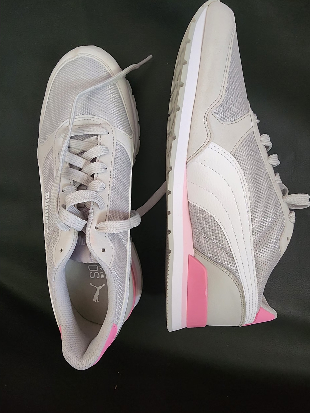 Puma Women’s Light Gray and Pink Classic Runner Sneakers